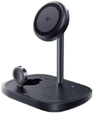 Karikues wireless 3 në 1 Baseus Qi2, 22.5W, 15W magnetik, i zi