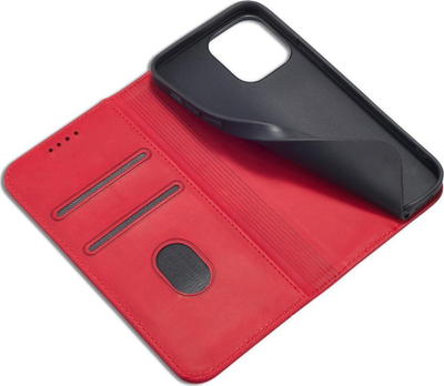 Këllëf flip Hurtel Magnet Fancy Case për iPhone 14 Plus, me portofol, funksion stand, i kuq
