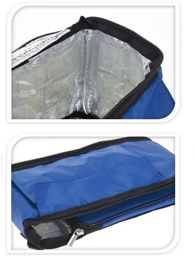 Çantë termike për kompresë, 9", izolim PVC, blu