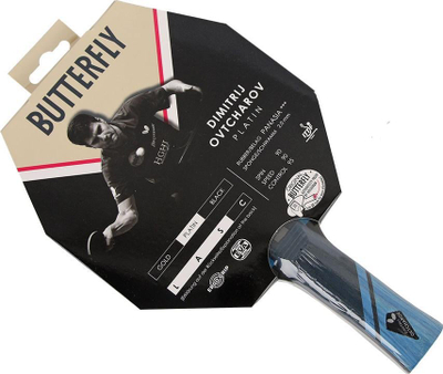 Raketë pingpongu Butterfly Ovtcharov Platin 85226, Panasia 2.0mm, dorezë ergonomike, e kuqe