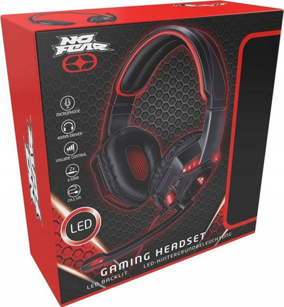 Kufje gaming No Fear Headphones, 40mm, LED, të kuqe