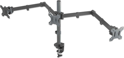 Mbajtëse tavoline për 3 monitorë Manhattan, 13-27", e zezë