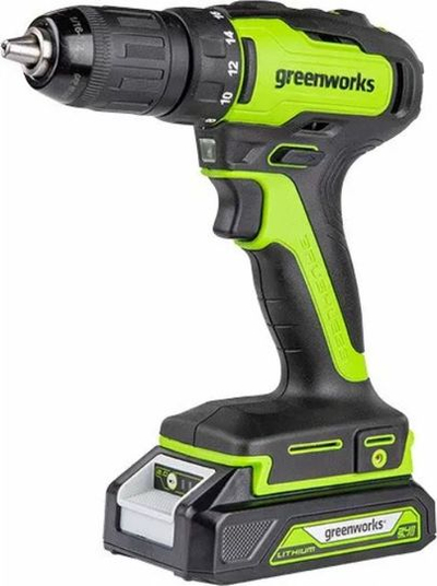 Burshinë kaçavidë Greenworks GD24DD35K2, 24V, bateri 2Ah, jeshile
