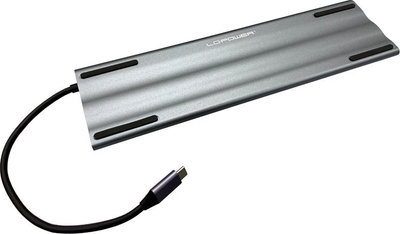 Hub USB C LC Power LC HUB C MULTI 8, 8 porta, RJ45, gri metalik