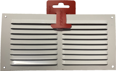 Grilë ajrimi Fepre 0.6, 10x20 cm, pa kornizë, e bardhë