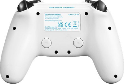 Контролер Deltaco GAM-139, Безжичен, бело / црн
