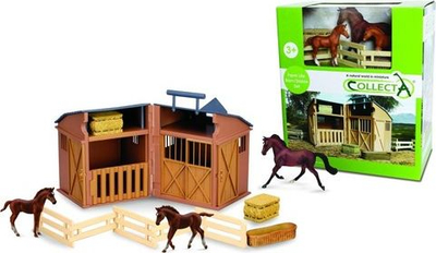 Set lojërash Collecta Stable 89695, me stallë dhe kuaj, me aksesorë