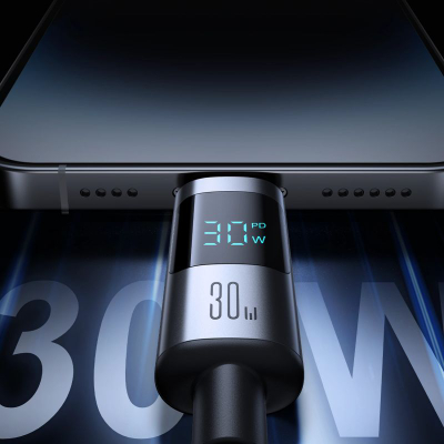 Kabllo USB Joyroom S-CL020A USB-C në Lightning, 30W PD, 1.2m, gri e errët