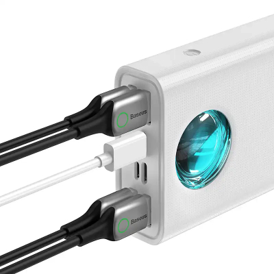 Powerbank Baseus Amblight, 65W, 30000mAh, e bardhë
