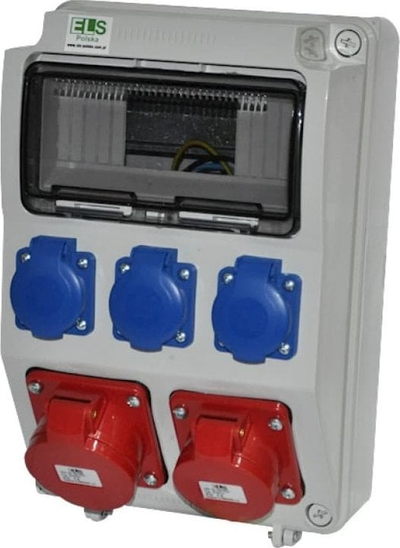 Panel shpërndarës energjie Pryma 9D, CEE 32A 5P 16A 5P, 3x230V, gri