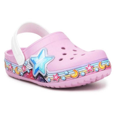 Sandalet Crocs FL Star Band Clog Jr 207075-6GD, nga materiali Croslite, për kalamaj, rozë