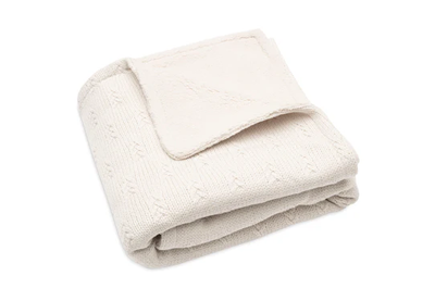 Plaf per bebe 75x100cm Grain Knit- Oatmeal/Velvet