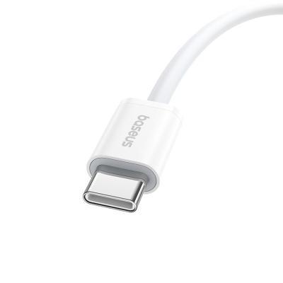 Kabllo USB C në USB C Baseus Superior, 30W, 1m, e bardhë