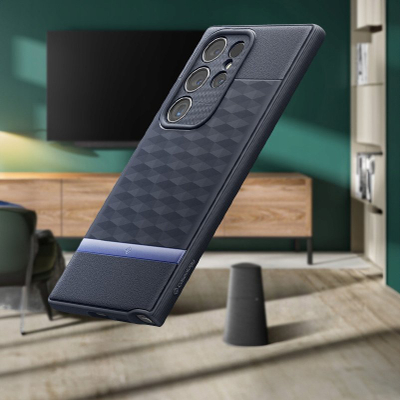 Mbrojtëse telefoni Caseology Parallax për Samsung Galaxy S24 Ultra, TPU, që s’e ha tronditja, blu e errët