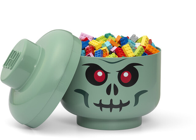 Кутија за складирање LEGO Head - зелен скелет (L)