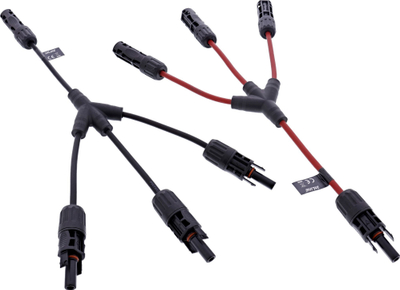Set kabllo solare InLine 3 Way Splitter 95030, 0.36 m, IP68, e zezë e kuqe