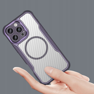 Kavë mbrojtëse Leading Series MagSafe Silicone, për iPhone 16 Pro Max, silikon, vjollcë