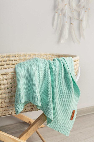 Batanije për bebe Sensillo Bamboo Cotton, 80x100 cm, ngjyrë mint