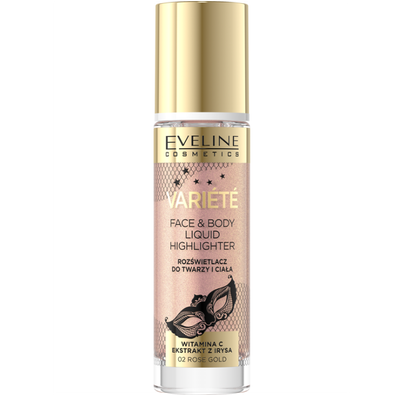 Shkëlqyes për trup dhe fytyrë Eveline, 02 Rose Gold, 30ml