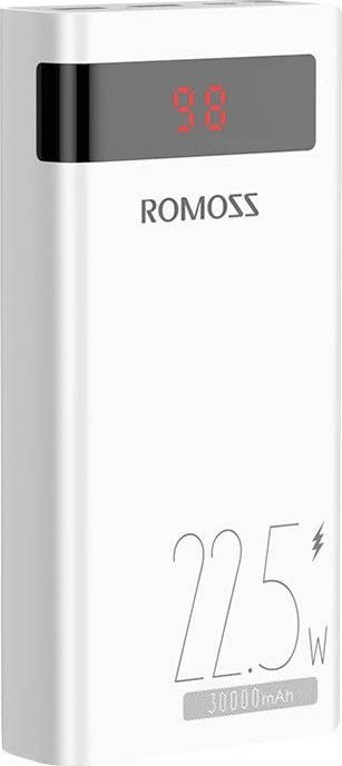 Преносен полнач Romoss Sense8PF, 30000mAh, 22.5W PD QC, бел