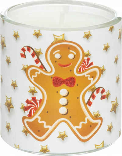 Set qirinj të parfumosur Feeric Christmas Gingerbread, 3 copë, 135g, në gota qelqi