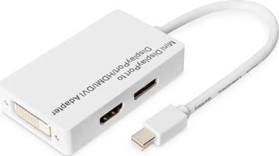 Adapter Mini DisplayPort Digitus DA-70461, 3 në 1, Full HD 1080p, i bardhë