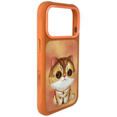 Kapak telefoni Nimmy Big Eyed Pet 2.0 Cat për iPhone 17 Pro, mace portokalli