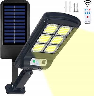 Lampë solare muri outdoor, me sensor lëvizjeje, IP65, e zezë