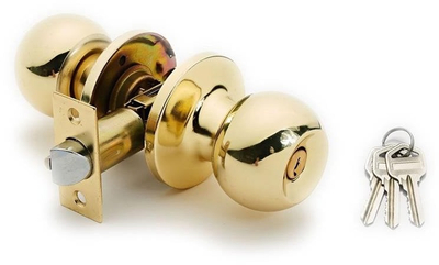Bravë dere cilindrike Okko Door Lock 607 PB, 3 çelësa, bronzi i artë