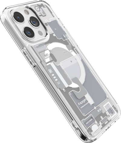Mbulesë telefoni Spigen Ultra Hybrid MagSafe për iPhone 15 Pro, Zero One, e bardhë