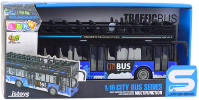 Lodër autobus urban Lean Toys Double Decker, me drita edhe zëra, shkallë 1:16, i kuq