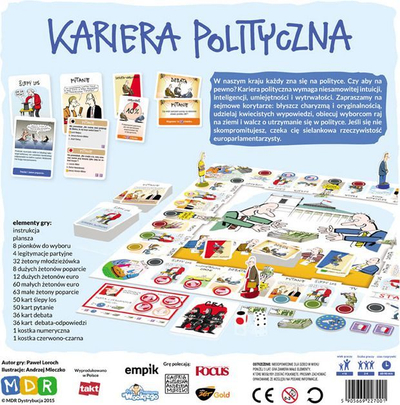 Lojë tavoline Mleczko Kariera Polityczna, satirike, për të rritur, shumëngjyrëshe