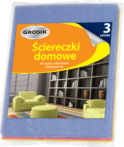 Lecka shtëpiake Grosik, set 3 copë, shumëpërdorimshe, shumëngjyrëshe
