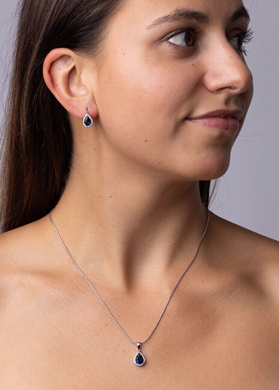 Set bizhuteri për femra Silvego LPS0341BS , vathë + varëse, i argjendtë