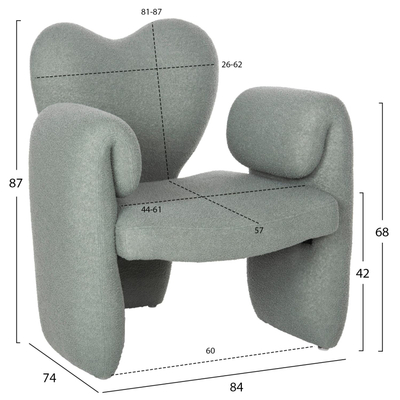 Kolltuk ngrënieje Hartt 84x74x87Hcm (HM9777.07), gjelbër