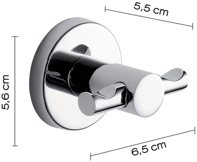 Varëse muri Felce Chrome Hook, metal, përfundim krom, argjendtë