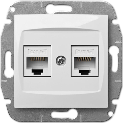 Prizë kompjuterike Elektro-Plast Carla, 2xRJ45 Cat 5e, e bardhë