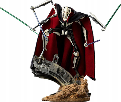 Statujë koleksionare Iron Studios General Grievous Deluxe Star Wars, shkallë 1:10, mantel i kuq