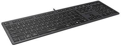 Tastierë me kabllo A4Tech FX60, USB, ndriçim LED i bardhë, gri e bardhë