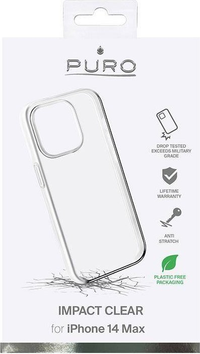 Kapak mbrojtës Puro Impact Clear për iPhone 14 Pro Max, kundër goditjeve, transparent