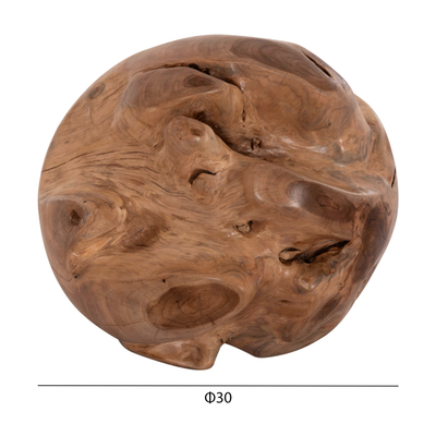 Dekor dyshemeje CLEMOR HM18300, dru teak masiv, sferë 30cm, ngjyrë natyrale