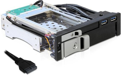Raft kabineti DeLock 47209 për HDD 5.25″, i zi