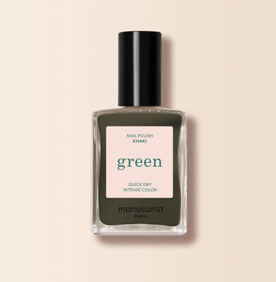 Llak thonjsh Manucurist Green Khaki, tharje e shpejtë, efekt xheli, khaki