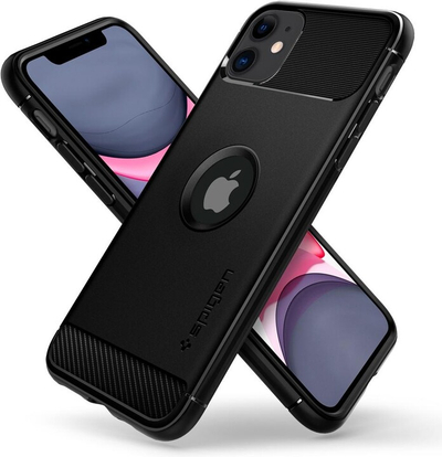Mbështjellës Spigen Rugged Armor për iPhone 11, i zi