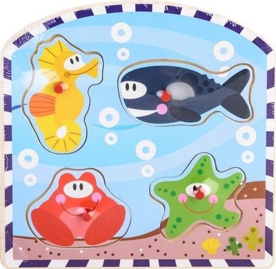 Puzzle druri Daffi Underwater World, me kornizë, me doreza, shumëngjyrësh