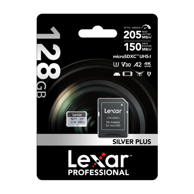 Kartë memorjeje Lexar High-Performance Silver Plus microSDXC 128GB  adapter