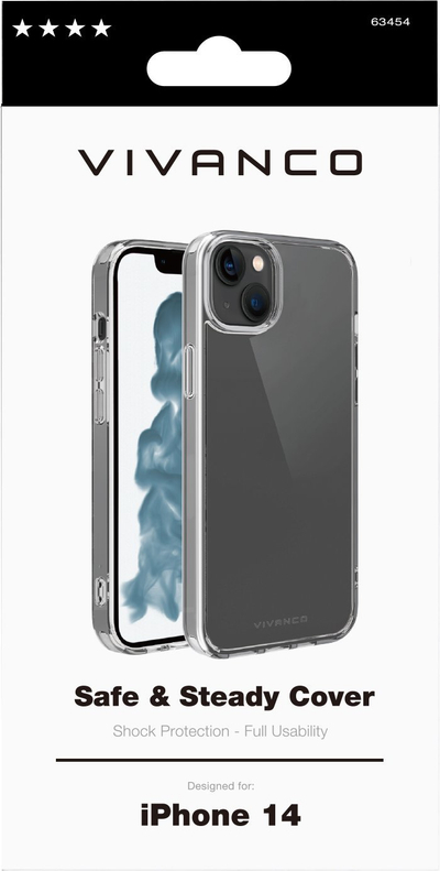 Mbulesë telefoni Vivanco Safe and Steady, për iPhone 14, kundër goditjeve, transparente
