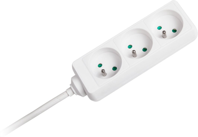 Zgjatuesi Rebel me 3 priza, kabllo 5m, 3x1.5mm², i bardhë