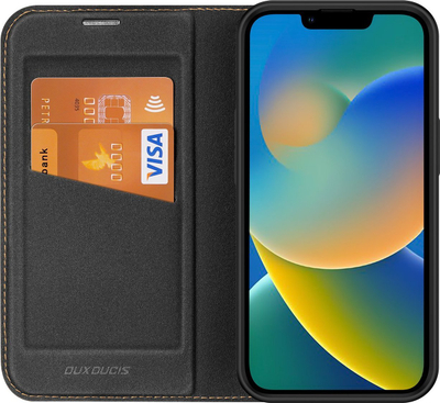 Këllëf telefoni Dux Ducis Skin X2 për iPhone 14 Plus, tip libër, me mbyllje magnetike, i zi