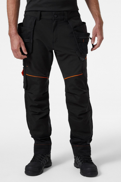 Pantallona pune Helly Hansen Chelsea Evo Brz Cons, me përforcime Cordura, me plot xhepa pune, ngjyrë e errët